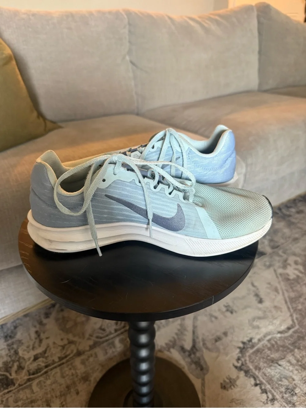 Nike Light Blue Running Sneakers with Gray Swoosh Women’s Size 9.5